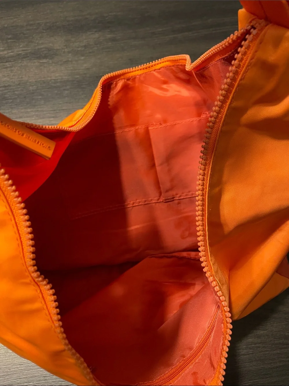 United Colors Of Benetton Orange Nylon Hobo Satchel